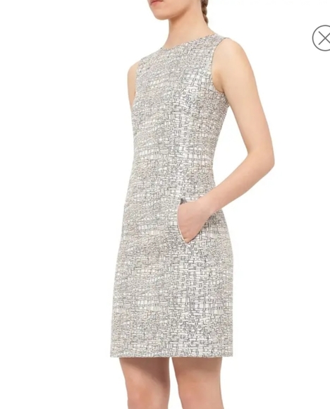 NWPT A-k-r-i-s Punto Jacquard silvery sheath dress - Picture 2 of 14